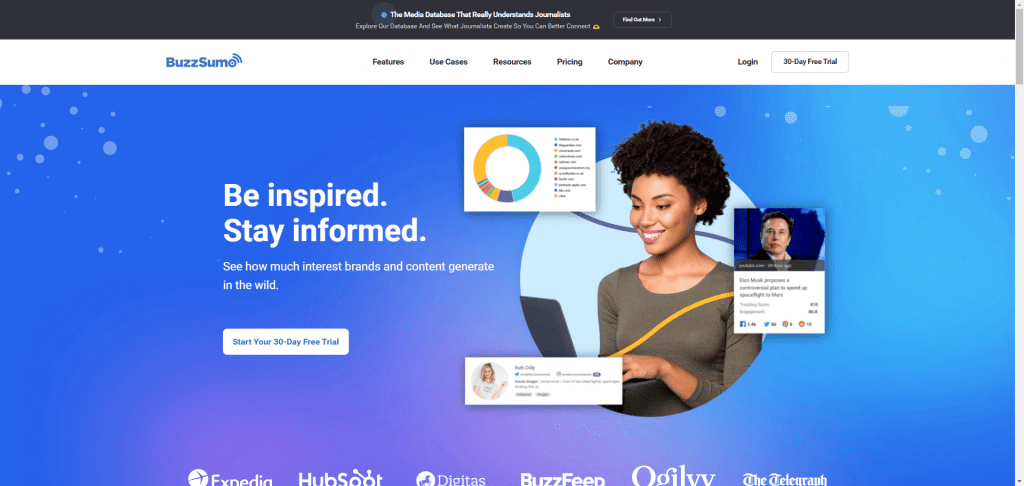 Influencer Marketing For Ecommerce: The Ultimate Guide For 2024 - Desku A website with a blue background featuring a woman's face, ideal for influencer marketing for ecommerce.