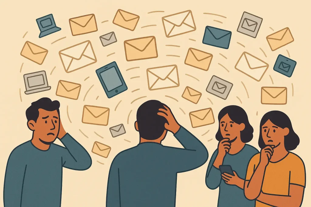 Multiple email inbox clutter